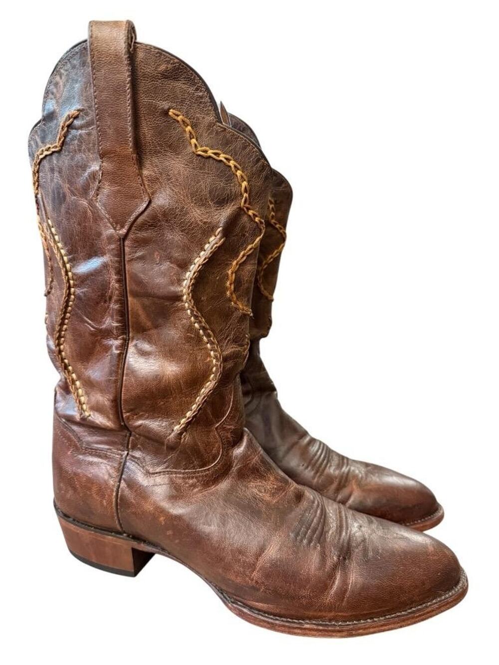 Dan Post Albany Western Cowboy Boot Brown Leather Men size 10 EW wide